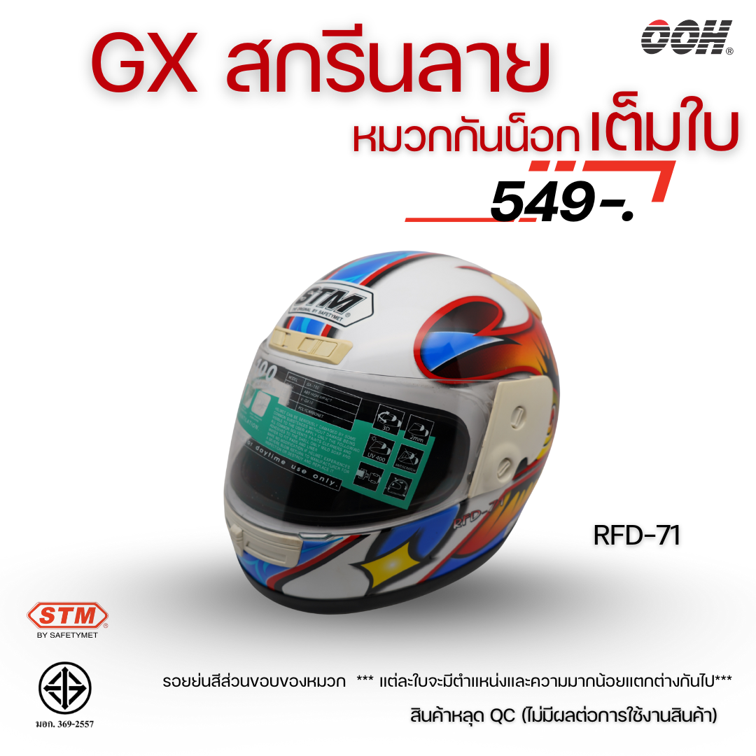 (ลดราคาพิเศษ) หมวกกันน็อกเต็มใบ STM รุ่น GX-RFD (ตำหนิสติ๊กเกอร์) SET 2