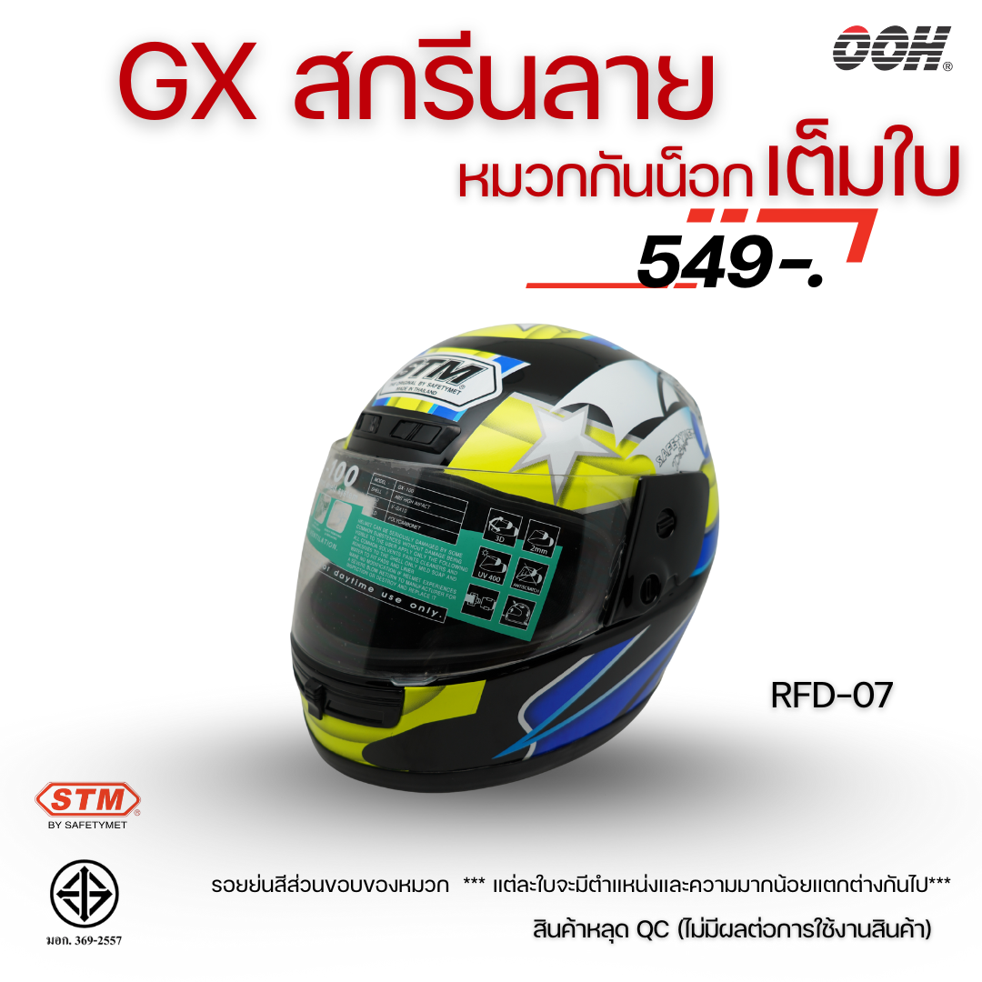 (ลดราคาพิเศษ) หมวกกันน็อกเต็มใบ STM รุ่น GX-RFD (ตำหนิสติ๊กเกอร์) SET 2