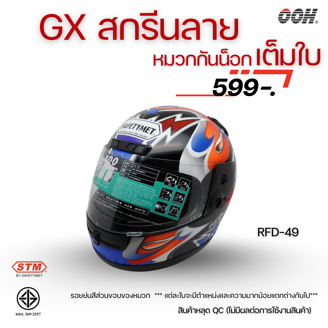 (ลดราคาพิเศษ) หมวกกันน็อกเต็มใบ STM รุ่น GX-RFD (ตำหนิสติ๊กเกอร์) SET 2