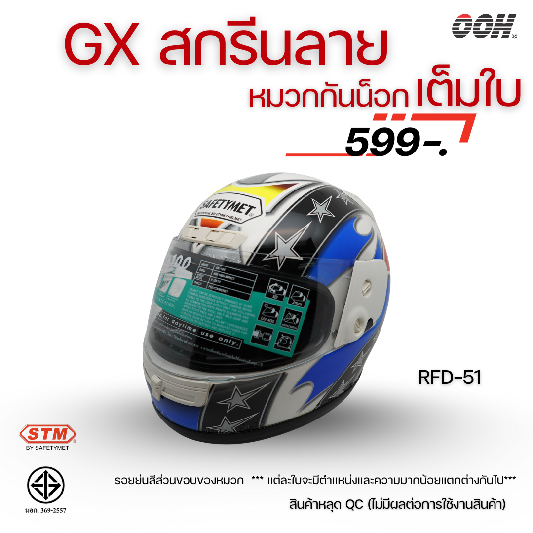 (ลดราคาพิเศษ) หมวกกันน็อกเต็มใบ STM รุ่น GX-RFD (ตำหนิสติ๊กเกอร์) SET 2