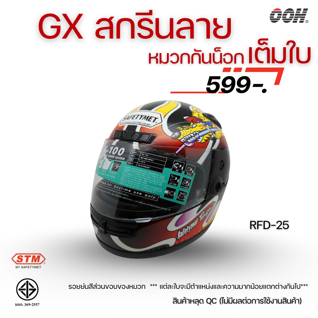(ลดราคาพิเศษ) หมวกกันน็อกเต็มใบ STM รุ่น GX-RFD (ตำหนิสติ๊กเกอร์) SET 2
