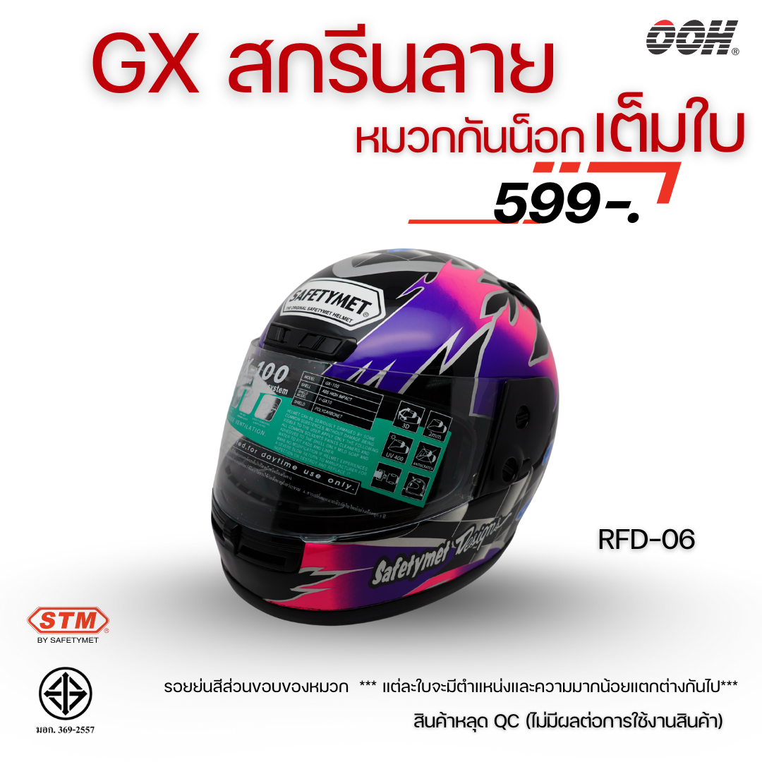 (ลดราคาพิเศษ) หมวกกันน็อกเต็มใบ STM รุ่น GX-RFD (ตำหนิสติ๊กเกอร์) SET 2