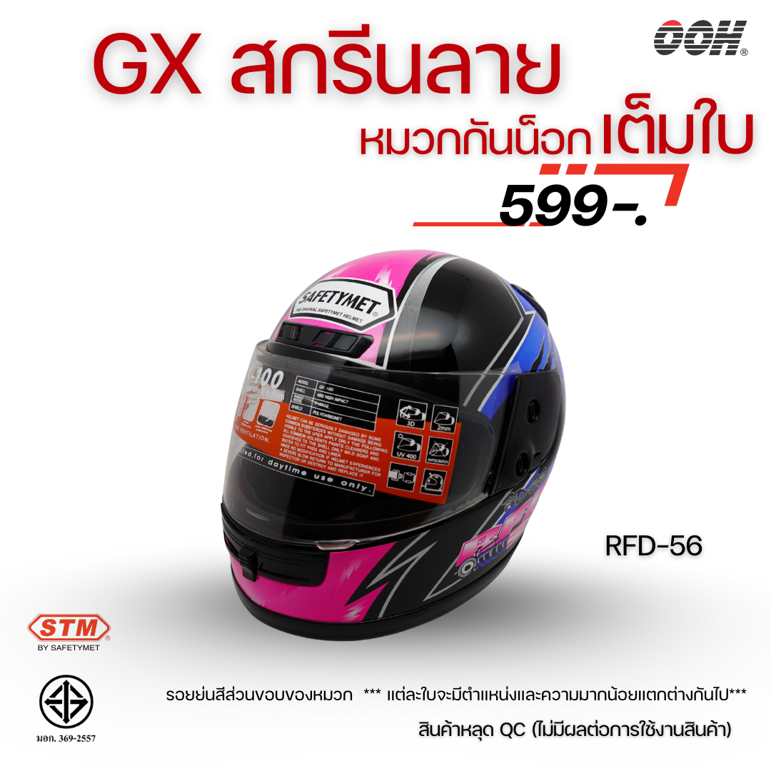 (ลดราคาพิเศษ) หมวกกันน็อกเต็มใบ STM รุ่น GX-RFD (ตำหนิสติ๊กเกอร์) SET 2