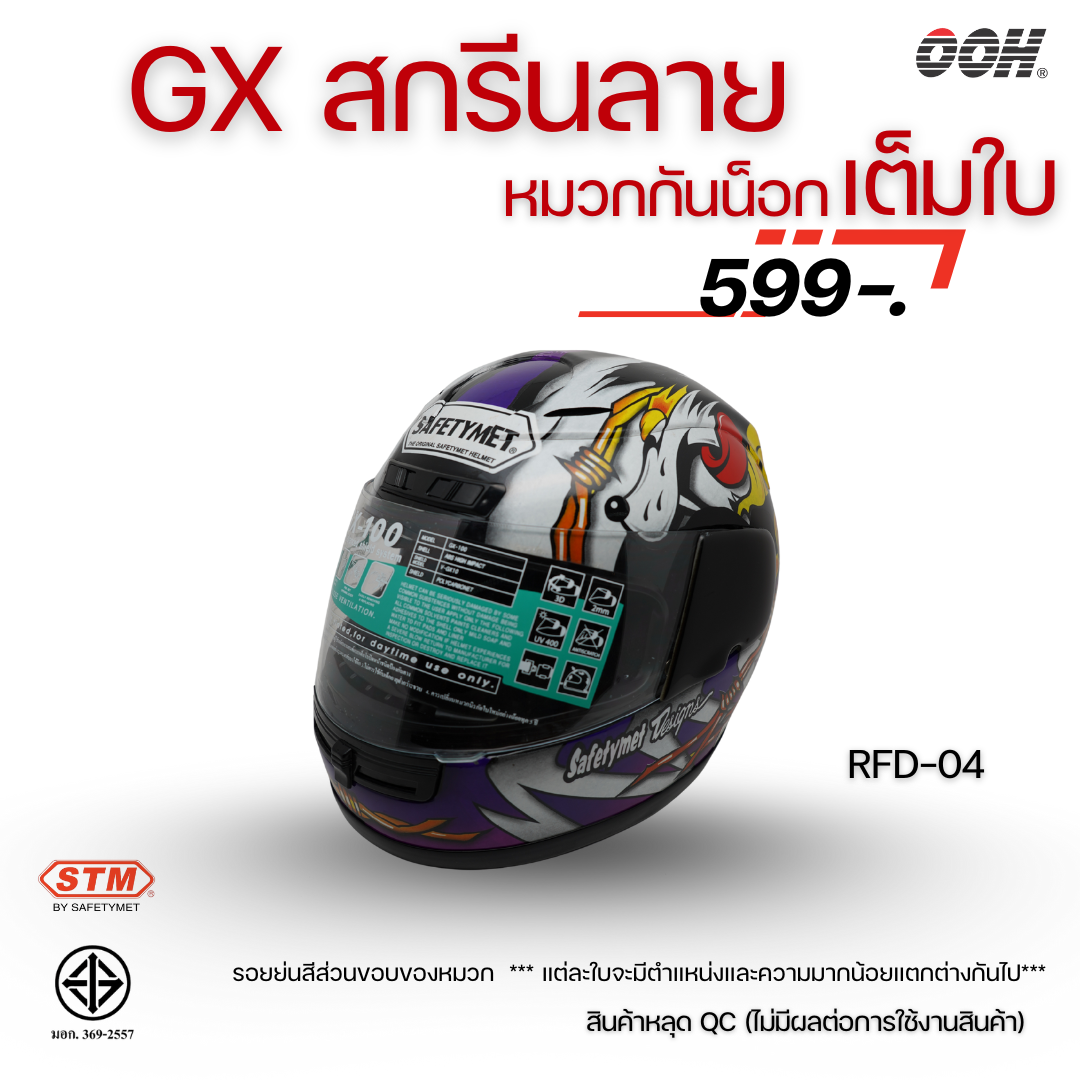 (ลดราคาพิเศษ) หมวกกันน็อกเต็มใบ STM รุ่น GX-RFD (ตำหนิสติ๊กเกอร์) SET 2