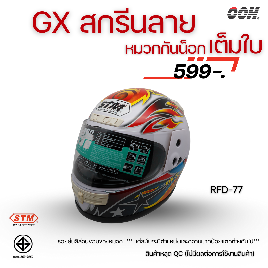 (ลดราคาพิเศษ) หมวกกันน็อกเต็มใบ STM รุ่น GX-RFD (ตำหนิสติ๊กเกอร์) SET 2
