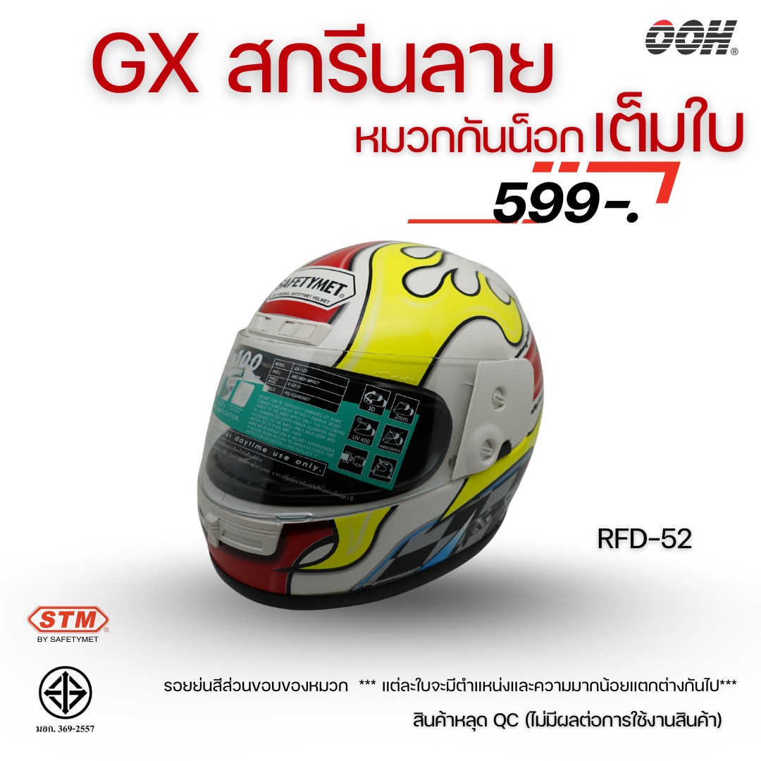 (ลดราคาพิเศษ) หมวกกันน็อกเต็มใบ STM รุ่น GX-RFD (ตำหนิสติ๊กเกอร์) SET 2