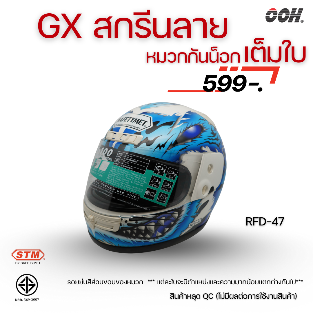 (ลดราคาพิเศษ) หมวกกันน็อกเต็มใบ STM รุ่น GX-RFD (ตำหนิสติ๊กเกอร์) SET 2