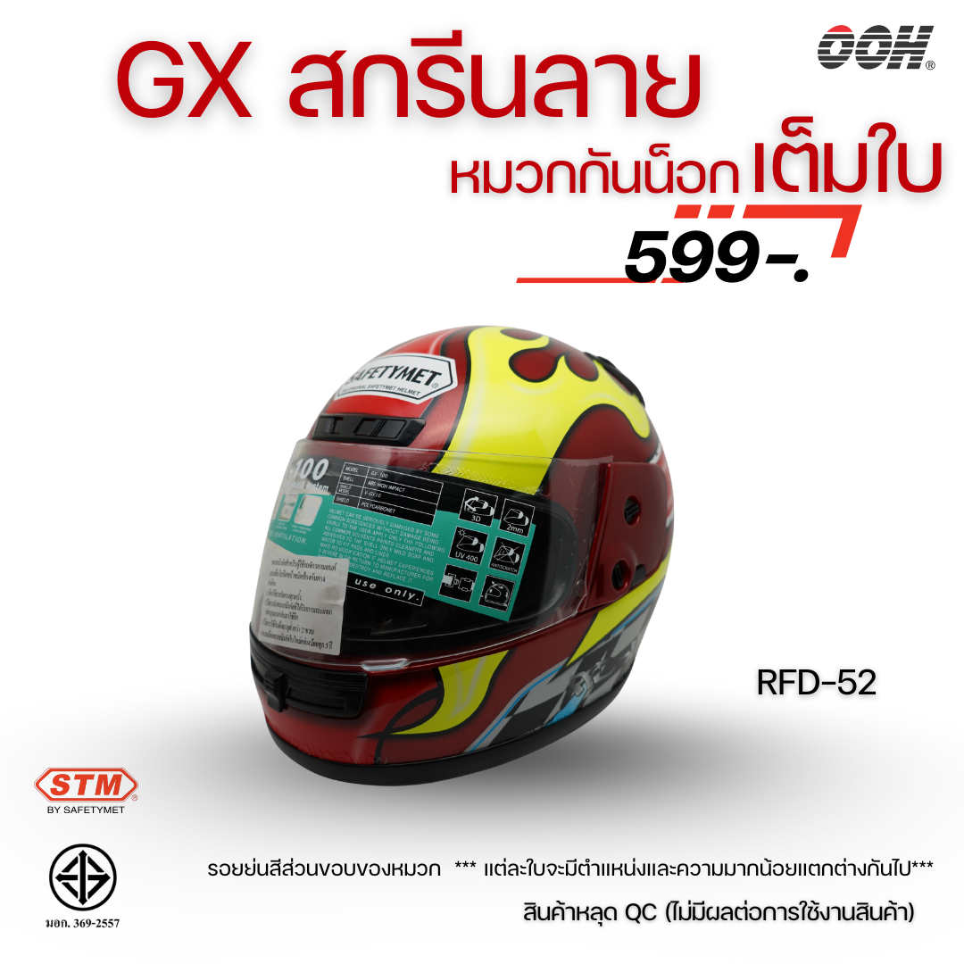 (ลดราคาพิเศษ) หมวกกันน็อกเต็มใบ STM รุ่น GX-RFD (ตำหนิสติ๊กเกอร์) SET 2