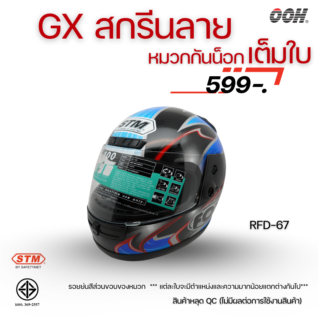 (ลดราคาพิเศษ) หมวกกันน็อกเต็มใบ STM รุ่น GX-RFD (ตำหนิสติ๊กเกอร์) SET 2