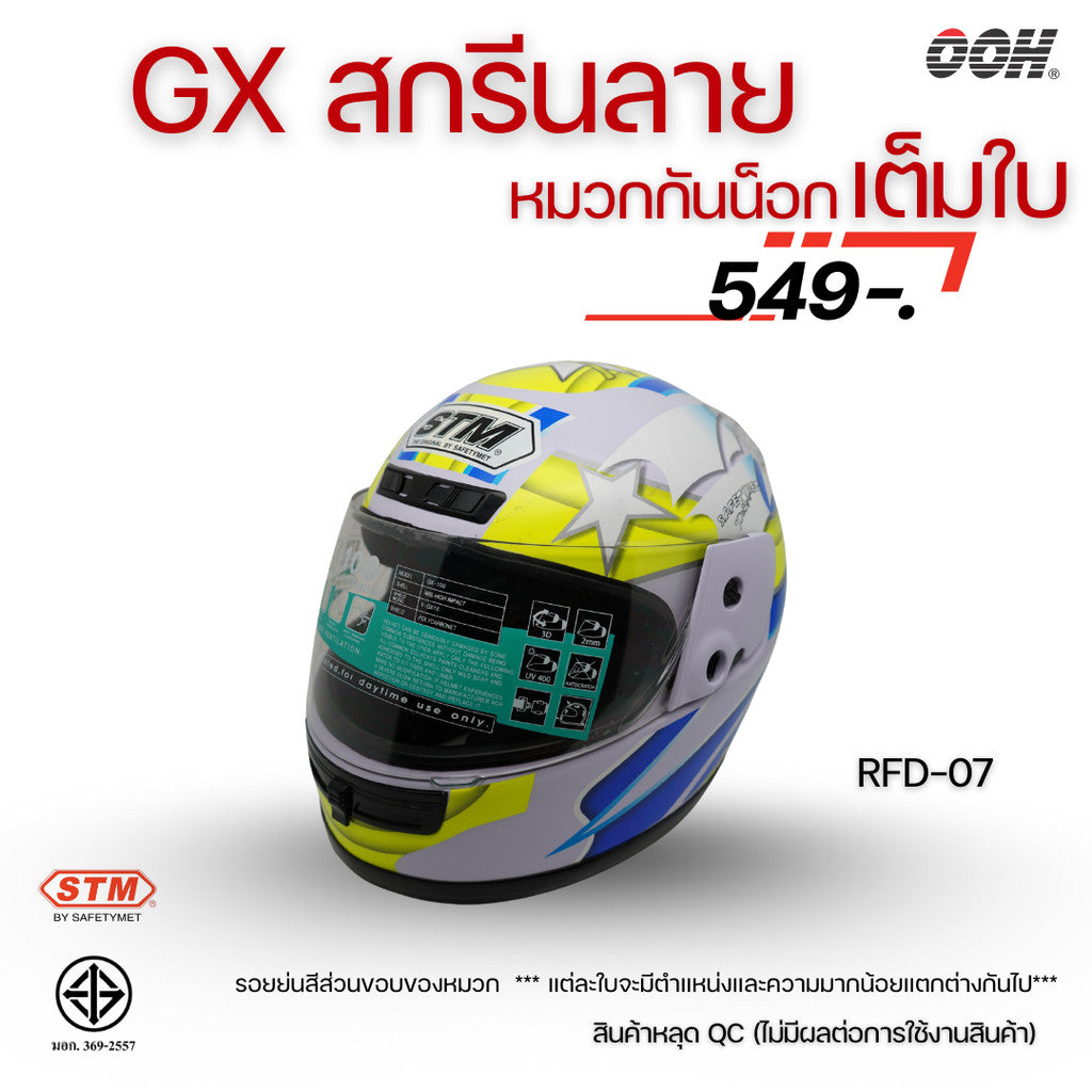 (ลดราคาพิเศษ) หมวกกันน็อกเต็มใบ STM รุ่น GX-RFD (ตำหนิสติ๊กเกอร์) SET 2