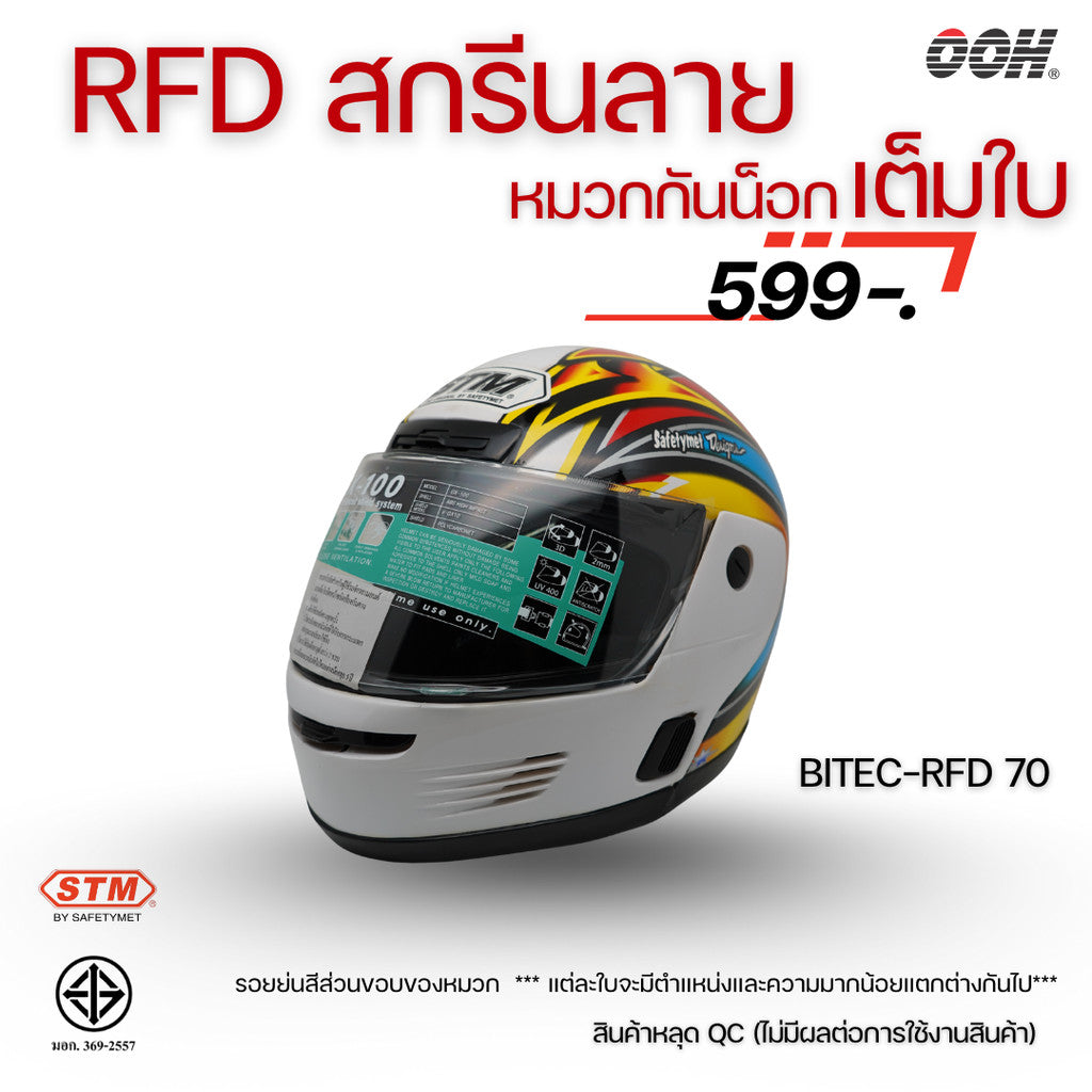 (ลดราคาพิเศษ) หมวกกันน็อกเต็มใบ STM รุ่น BITEC-RFD (ตำหนิสติ๊กเกอร์)
