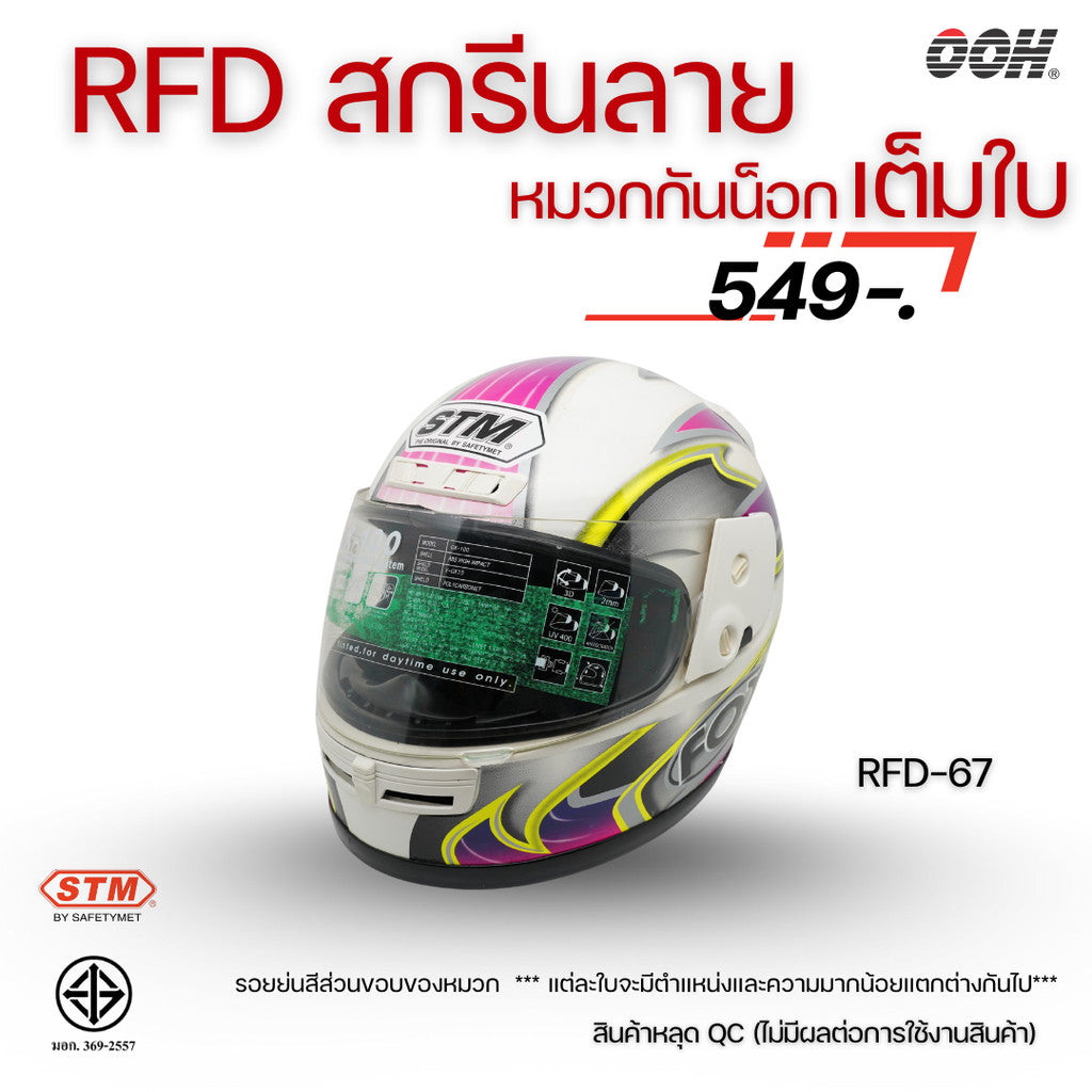 (ลดราคาพิเศษ) หมวกกันน็อกเต็มใบ (STM) รุ่น GX-RFD (ตำหนิสติ๊กเกอร์)