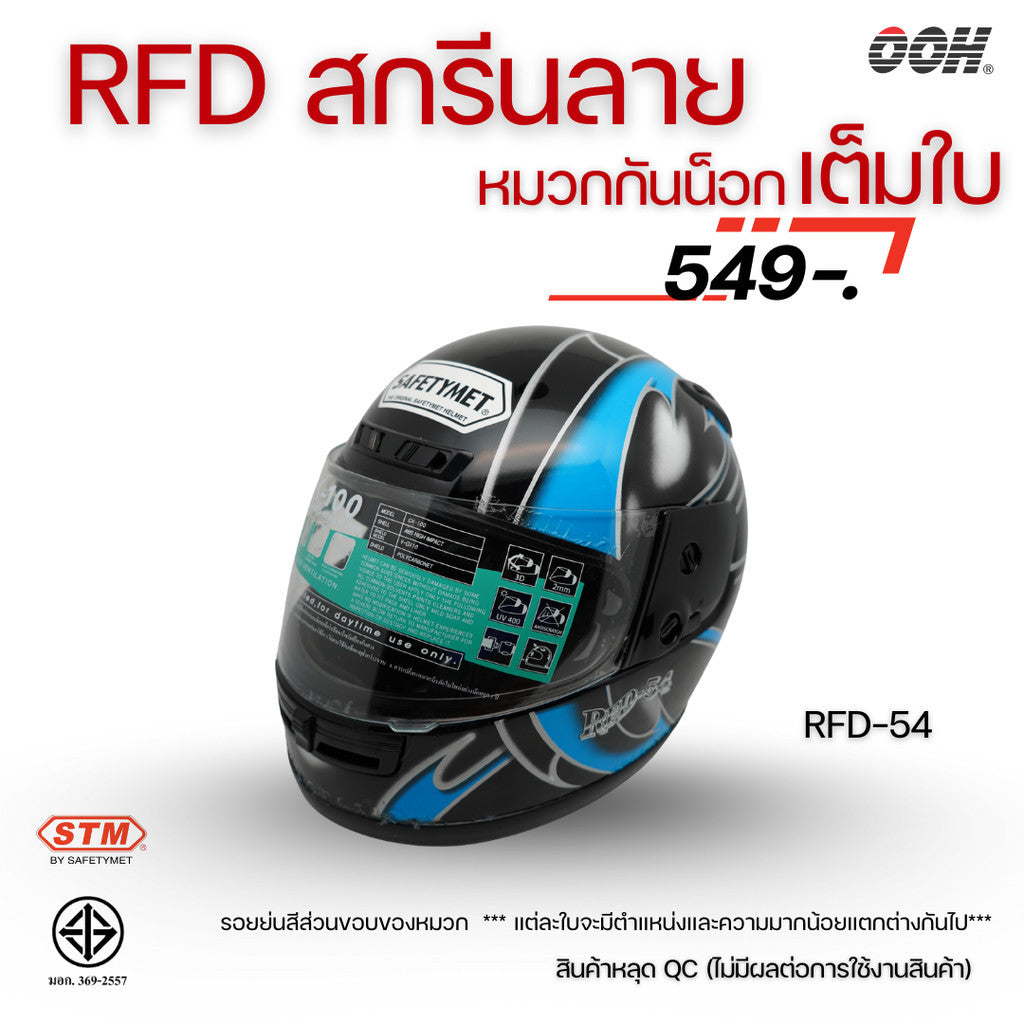 (ลดราคาพิเศษ) หมวกกันน็อกเต็มใบ (STM) รุ่น GX-RFD (ตำหนิสติ๊กเกอร์)