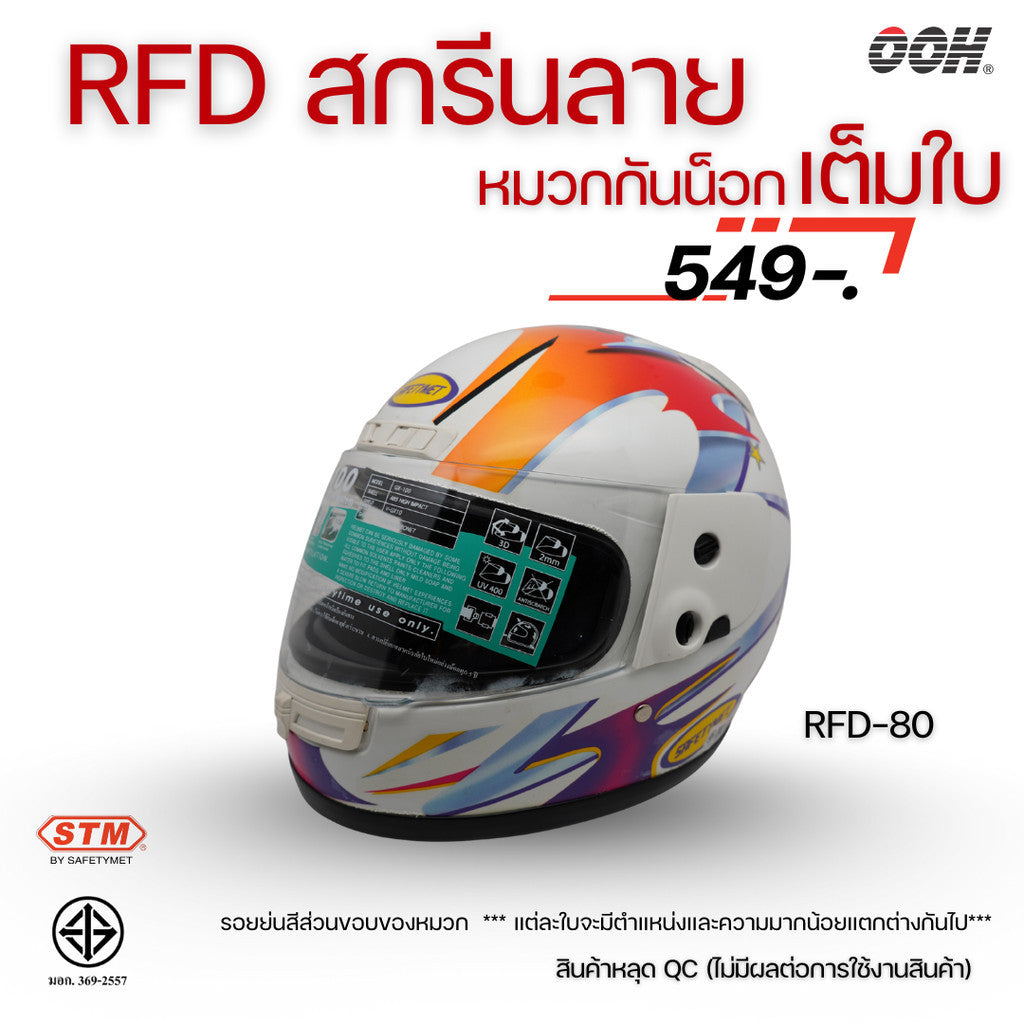 (ลดราคาพิเศษ) หมวกกันน็อกเต็มใบ (STM) รุ่น GX-RFD (ตำหนิสติ๊กเกอร์)