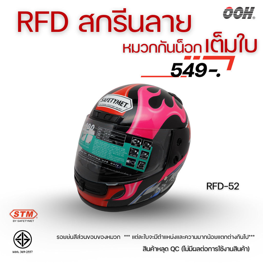 (ลดราคาพิเศษ) หมวกกันน็อกเต็มใบ (STM) รุ่น GX-RFD (ตำหนิสติ๊กเกอร์)