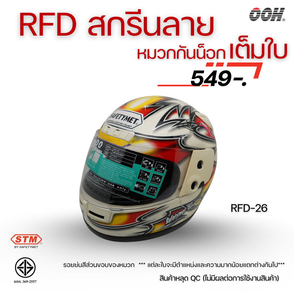 (ลดราคาพิเศษ) หมวกกันน็อกเต็มใบ (STM) รุ่น GX-RFD (ตำหนิสติ๊กเกอร์)