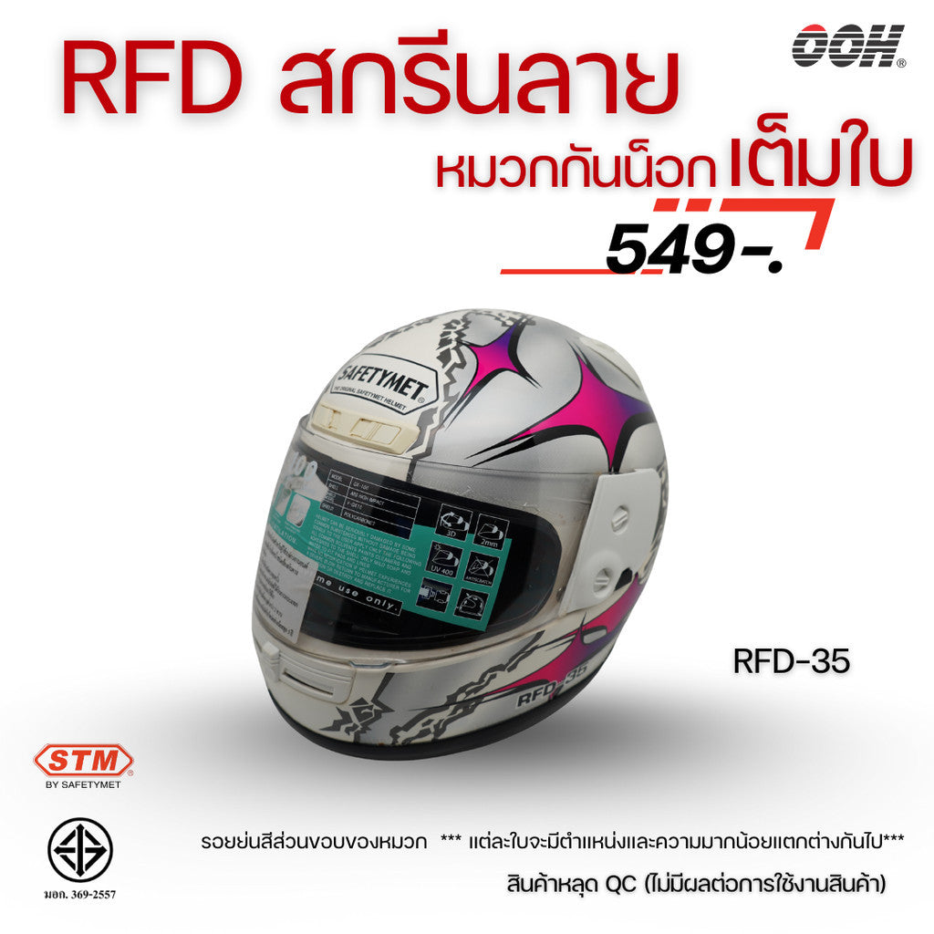 (ลดราคาพิเศษ) หมวกกันน็อกเต็มใบ (STM) รุ่น GX-RFD (ตำหนิสติ๊กเกอร์)