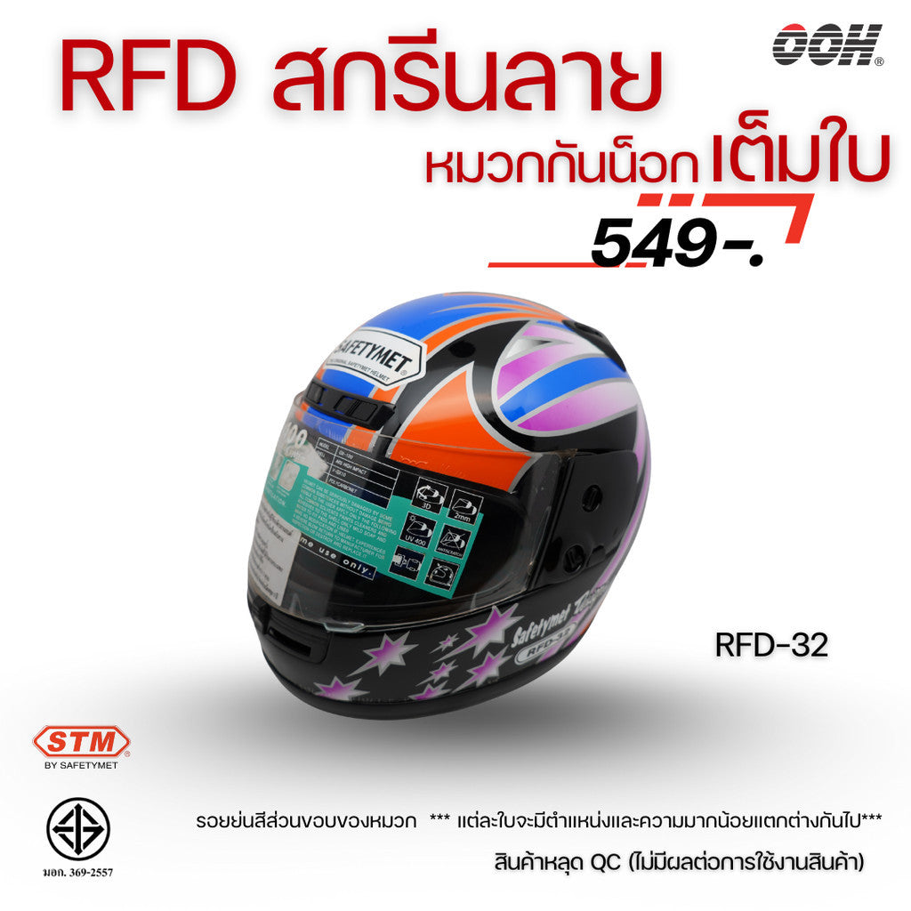 (ลดราคาพิเศษ) หมวกกันน็อกเต็มใบ (STM) รุ่น GX-RFD (ตำหนิสติ๊กเกอร์)