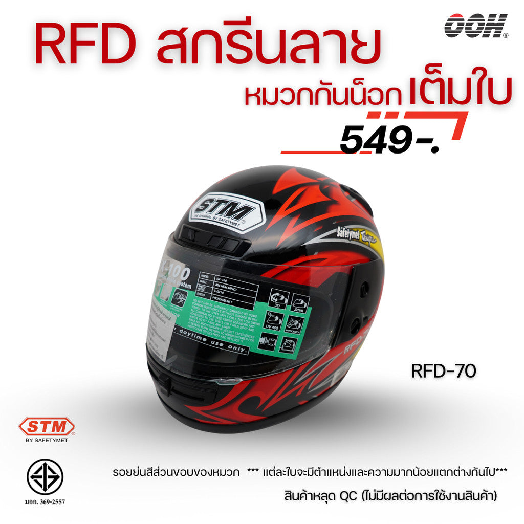 (ลดราคาพิเศษ) หมวกกันน็อกเต็มใบ STM รุ่น GX-RFD (ตำหนิสติ๊กเกอร์) SET 2