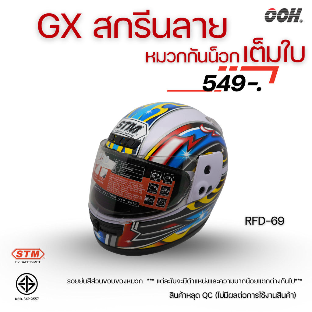 (ลดราคาพิเศษ) หมวกกันน็อกเต็มใบ STM รุ่น GX-RFD (ตำหนิสติ๊กเกอร์) SET 2