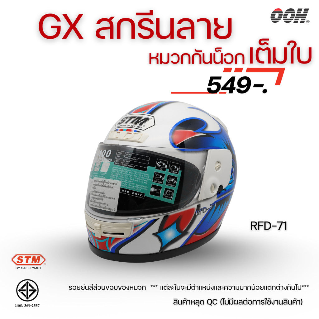 (ลดราคาพิเศษ) หมวกกันน็อกเต็มใบ STM รุ่น GX-RFD (ตำหนิสติ๊กเกอร์) SET 2