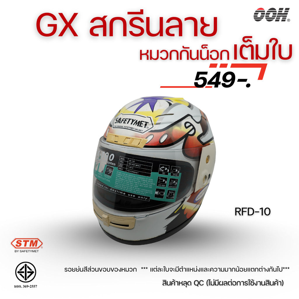 (ลดราคาพิเศษ) หมวกกันน็อกเต็มใบ STM รุ่น GX-RFD (ตำหนิสติ๊กเกอร์) SET 2