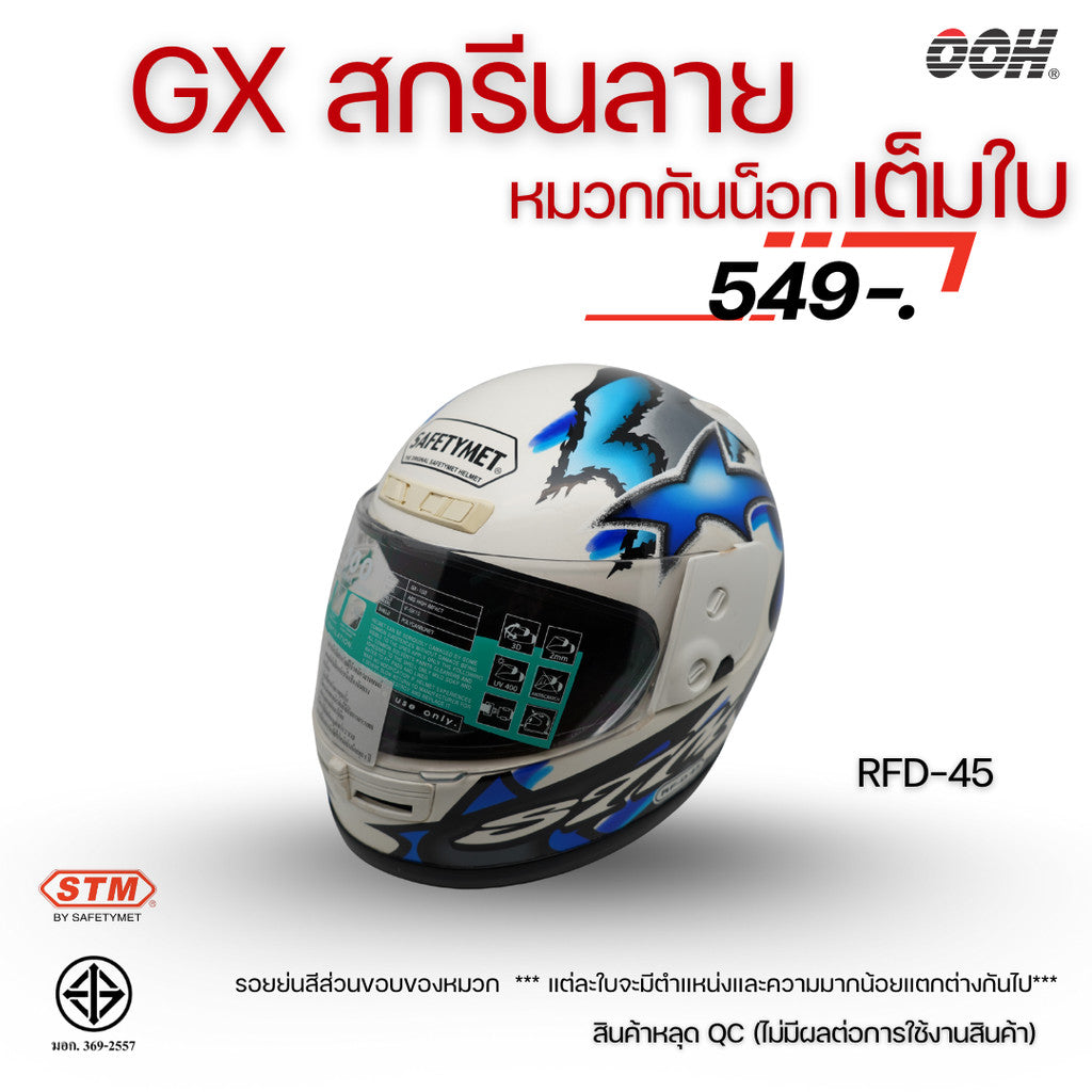(ลดราคาพิเศษ) หมวกกันน็อกเต็มใบ STM รุ่น GX-RFD (ตำหนิสติ๊กเกอร์) SET 2