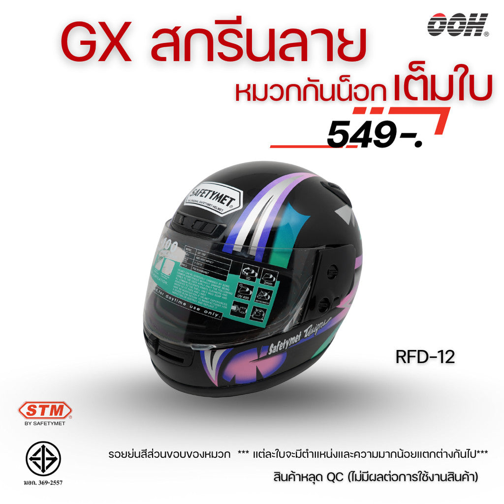 (ลดราคาพิเศษ) หมวกกันน็อกเต็มใบ STM รุ่น GX-RFD (ตำหนิสติ๊กเกอร์) SET 2