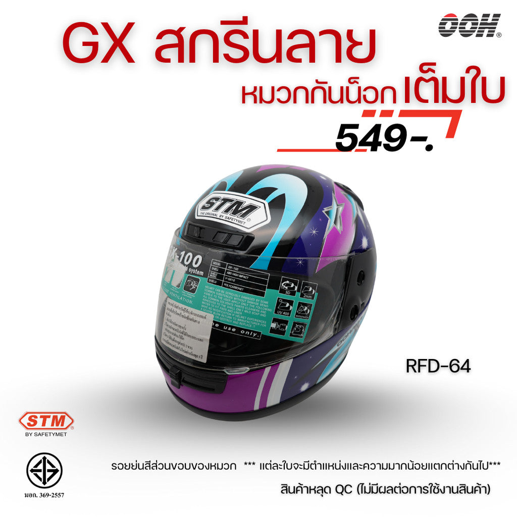 (ลดราคาพิเศษ) หมวกกันน็อกเต็มใบ STM รุ่น GX-RFD (ตำหนิสติ๊กเกอร์) SET 2