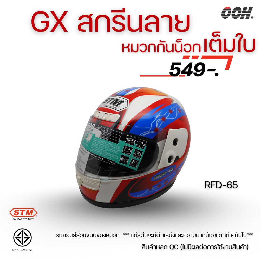 (ลดราคาพิเศษ) หมวกกันน็อกเต็มใบ STM รุ่น GX-RFD (ตำหนิสติ๊กเกอร์) SET 2