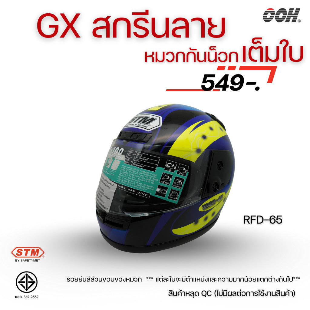 (ลดราคาพิเศษ) หมวกกันน็อกเต็มใบ STM รุ่น GX-RFD (ตำหนิสติ๊กเกอร์) SET 2