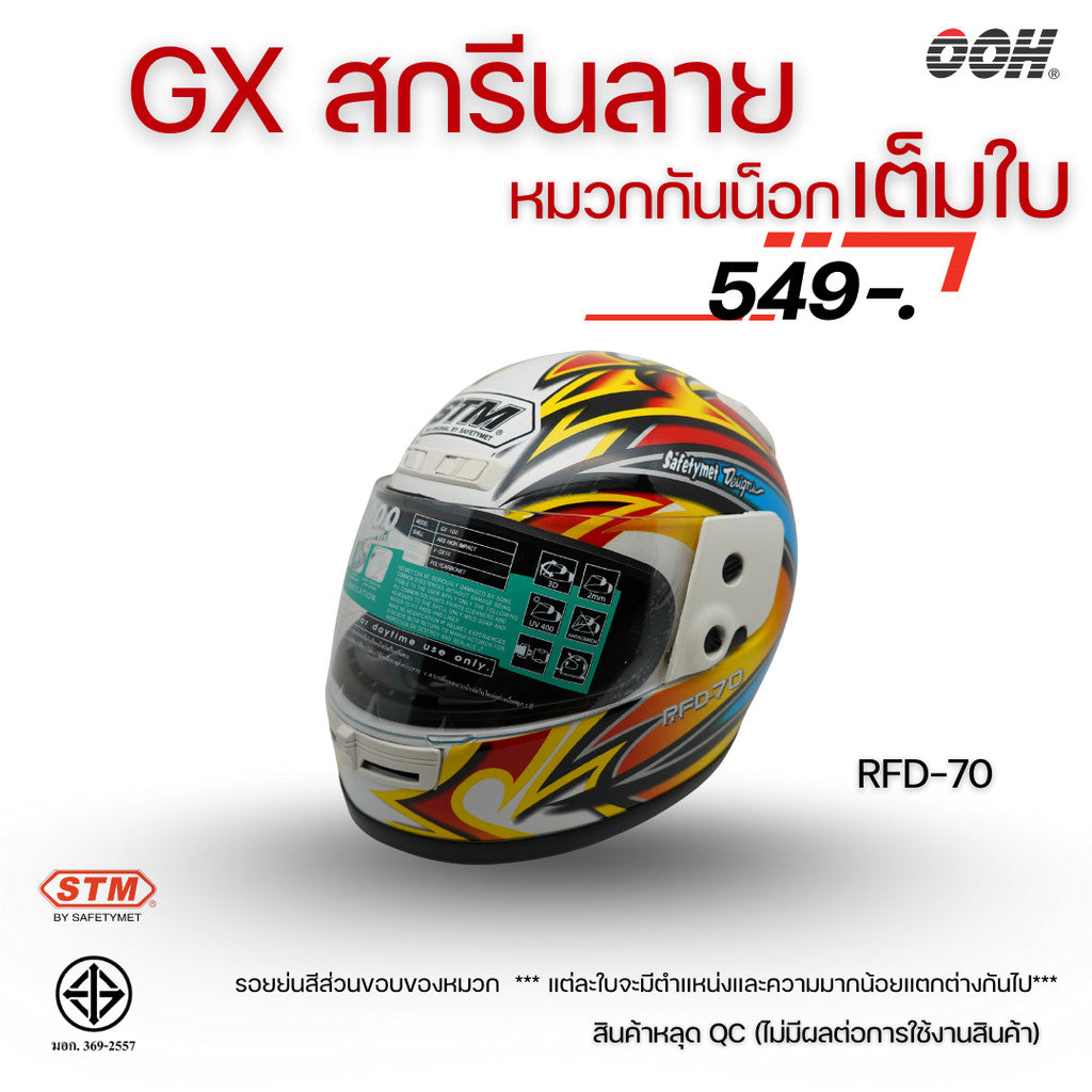 (ลดราคาพิเศษ) หมวกกันน็อกเต็มใบ STM รุ่น GX-RFD (ตำหนิสติ๊กเกอร์) SET 2