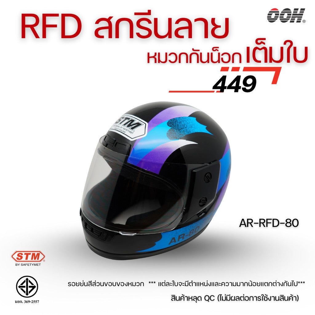(ลดราคาพิเศษ) (STM) หมวกกันน็อกเต็มใบ รุ่น AR-RFD (ตำหนิสติ๊กเกอร์)
