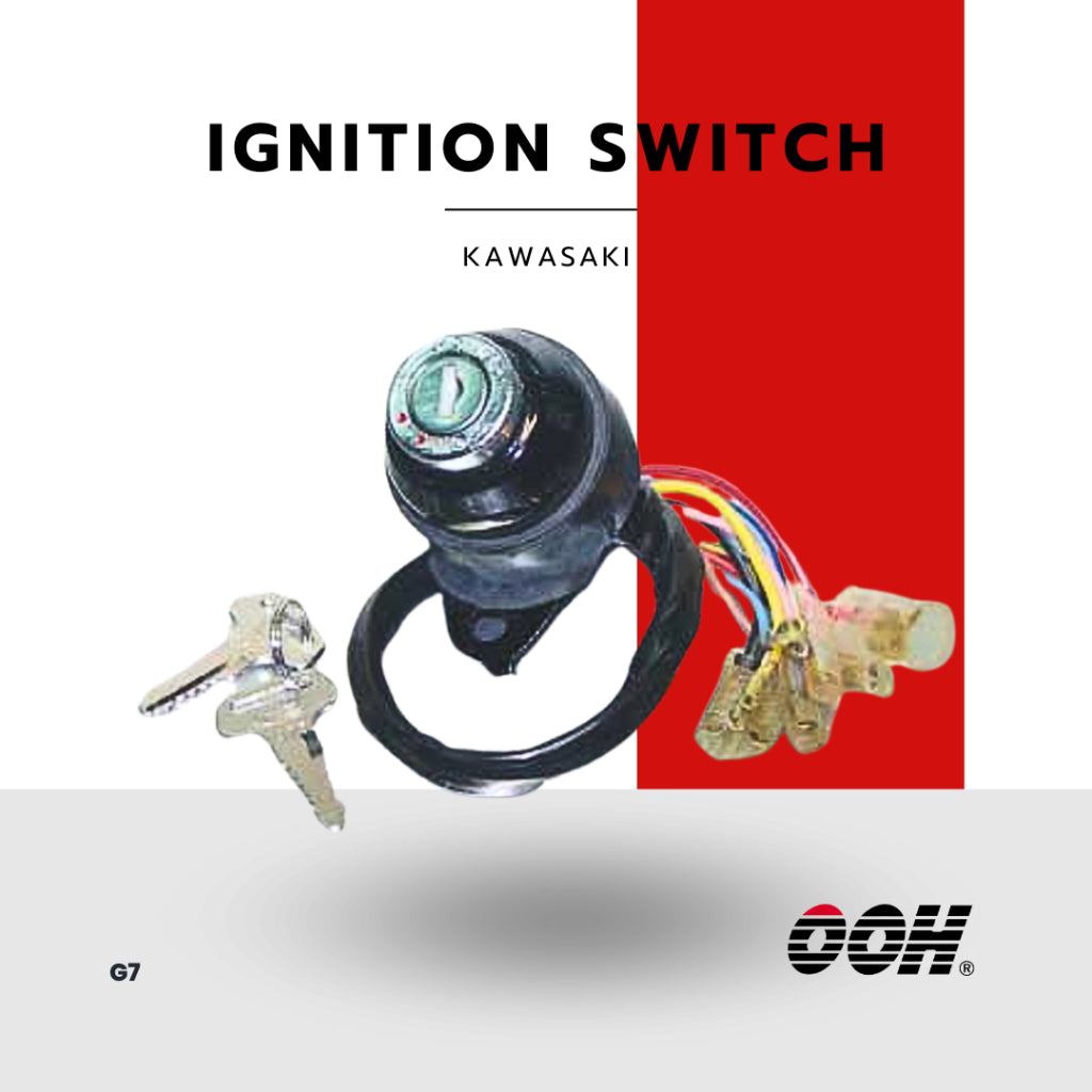 (OOH) Ignition Switch (สวิตซ์กุญแจ) สำหรับรถมอเตอร์ไซค์ (Kawasaki) (ชุดเล็ก)
