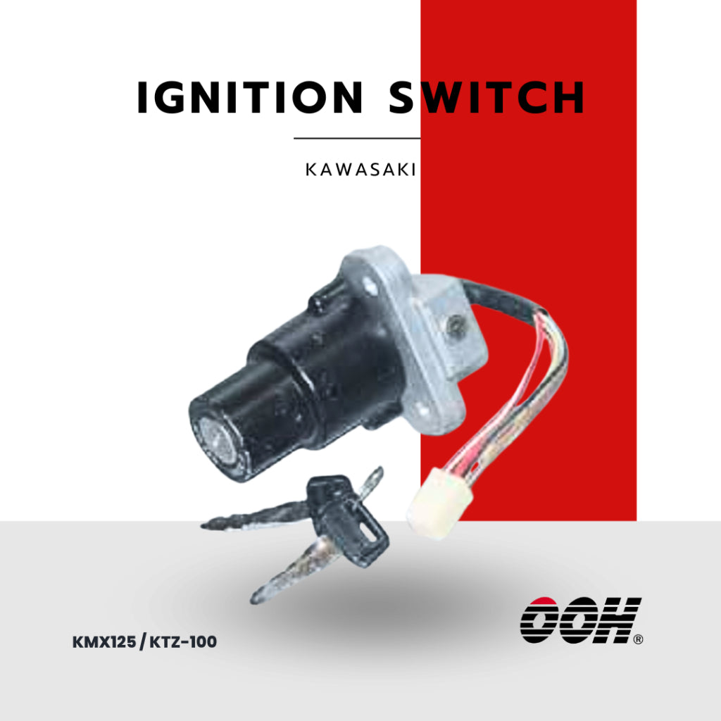 (OOH) Ignition Switch (สวิตซ์กุญแจ) สำหรับรถมอเตอร์ไซค์ (Kawasaki) (ชุดเล็ก)