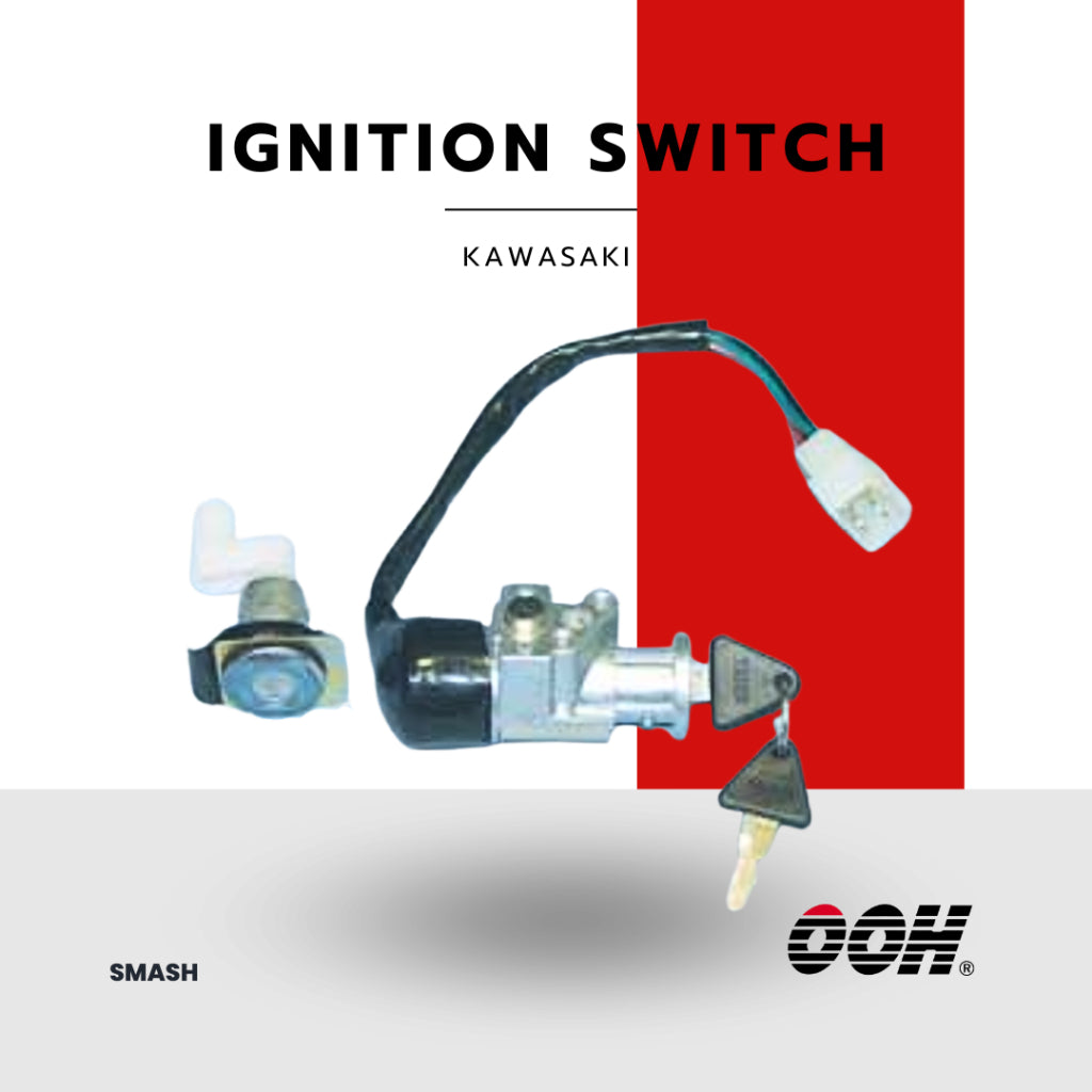 (OOH) Ignition Switch (สวิตซ์กุญแจ) สำหรับรถมอเตอร์ไซค์ (Kawasaki) (ชุดเล็ก)