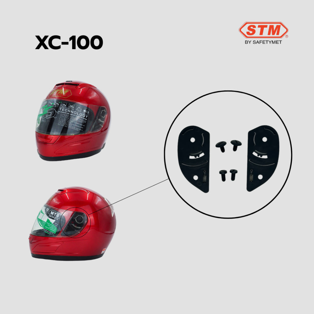 ฝาข้างหูหมวกกันน็อก ยี่ห้อ (STM) Helmet by OOH Alai รุ่น XC-100 [ทั้งชุด]