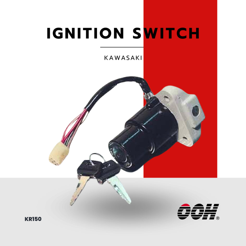 (OOH) Ignition Switch (สวิตซ์กุญแจ) สำหรับรถมอเตอร์ไซค์ (Kawasaki) (ชุดเล็ก)